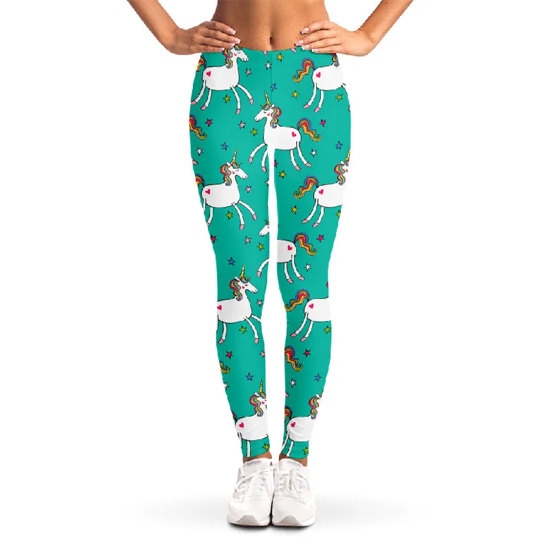 Last Chance Doodle Unicorn Pattern Print Women's Leggings