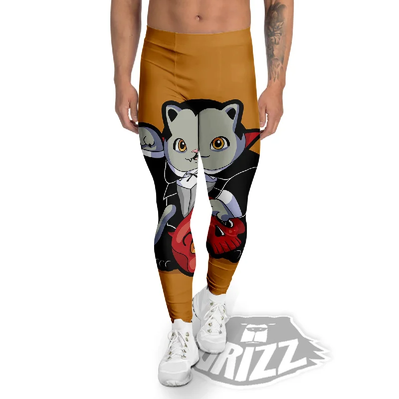 Best Deals Dracula Cute Cat Print Men's Leggings