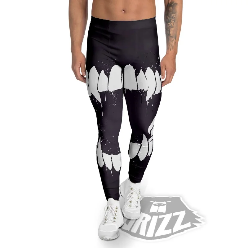 YEAR-End Clearance Dracula Fang Print Men's Leggings