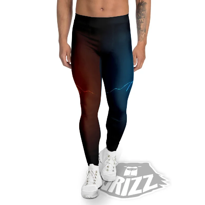 Midnight Madness Dragons Ice And Fire Print Men's Leggings