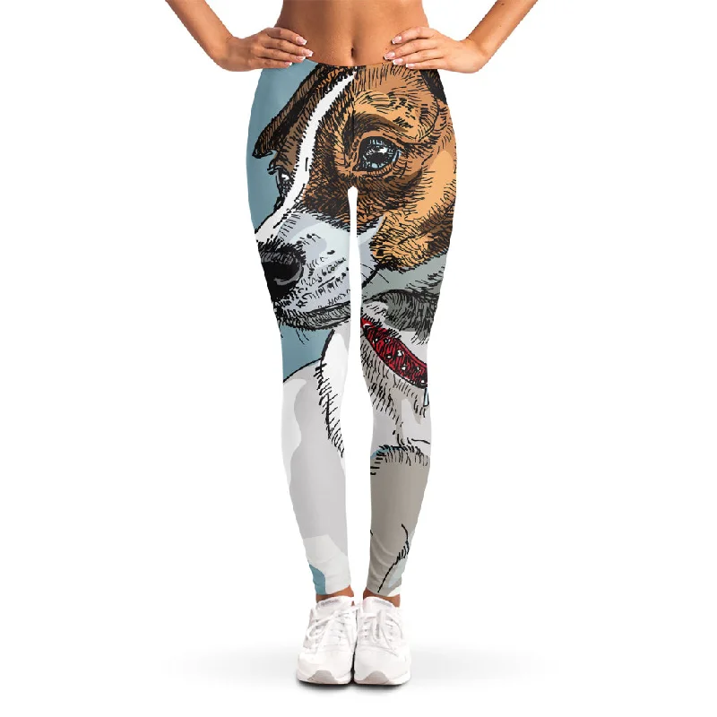 Drawing Jack Russell Terrier Print Women's Leggings