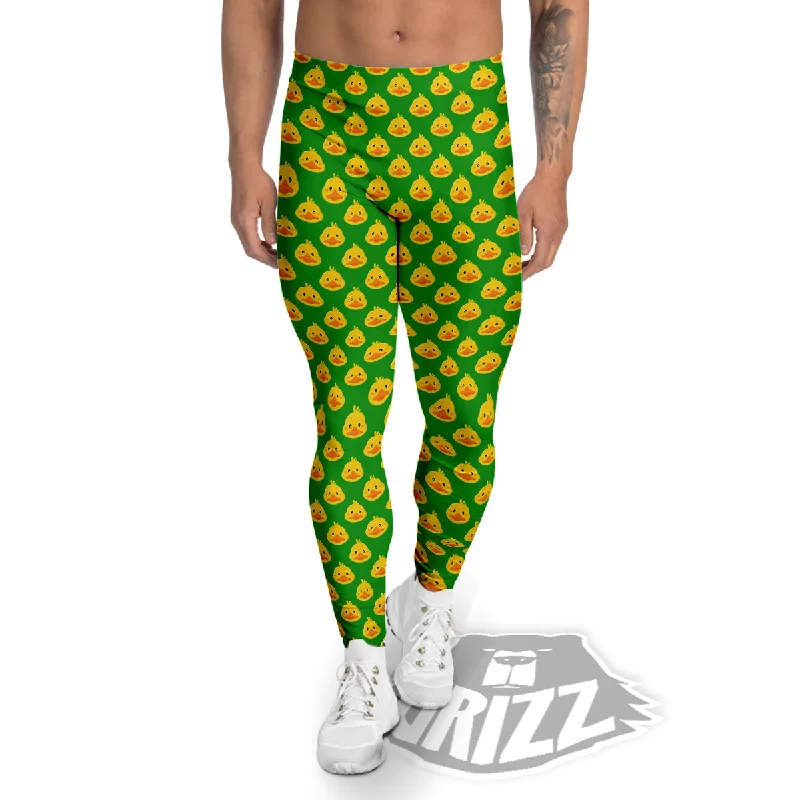 Huge Discounts Duck Cute Cartoon Print Pattern Men's Leggings