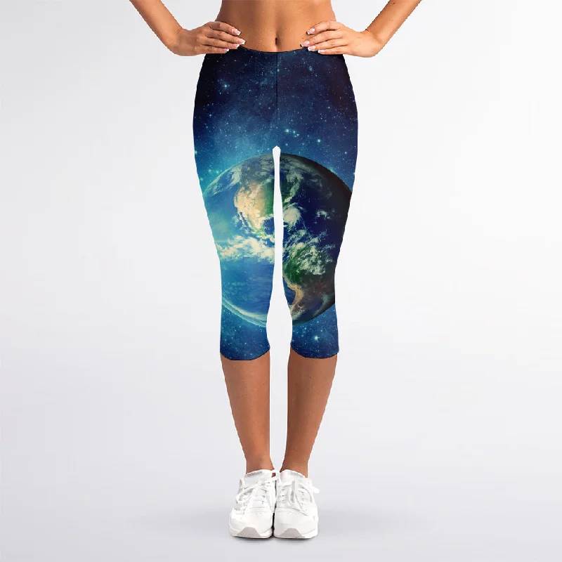 Earth And Space Print Women's Capri Leggings