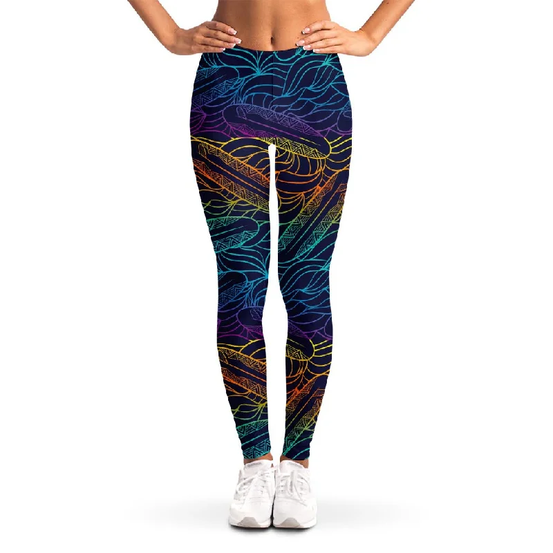 Seasonal Sale EDM Surfing Wave Pattern Print Women's Leggings