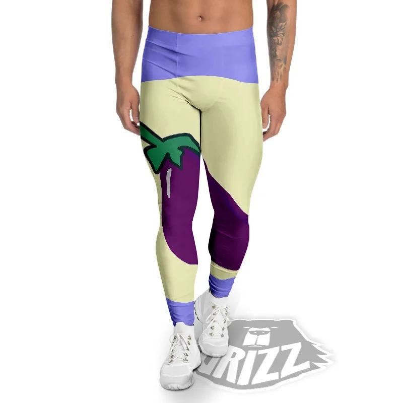 Amazing Deals Eggplant Print Men's Leggings
