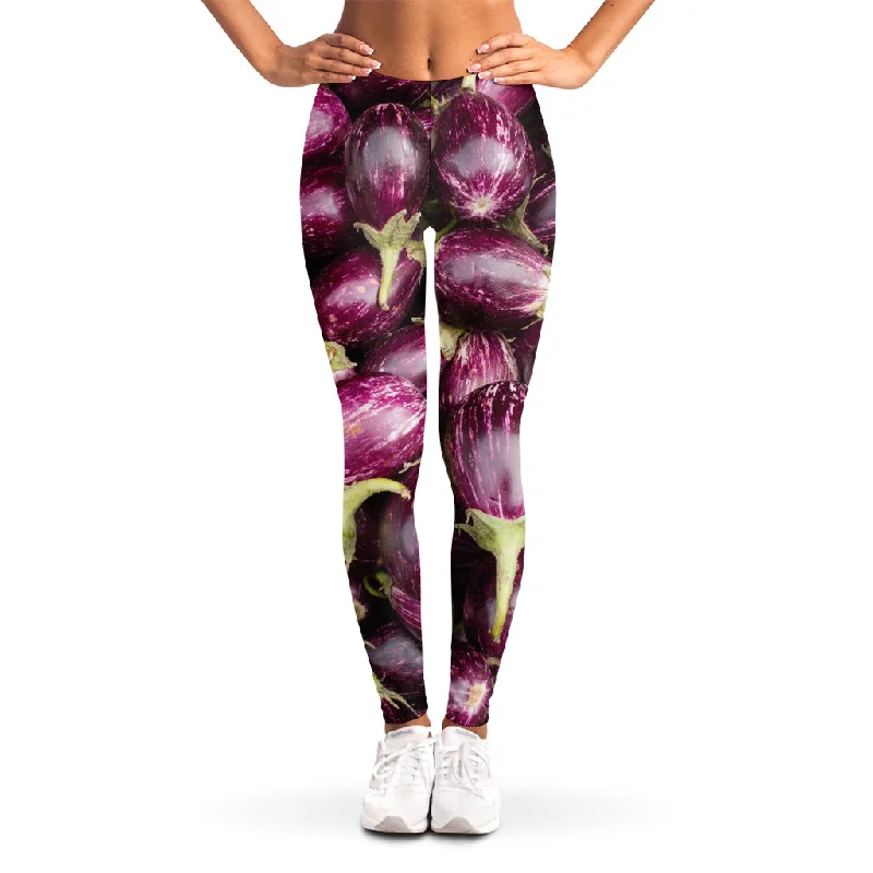 Eggplant Print Women's Leggings