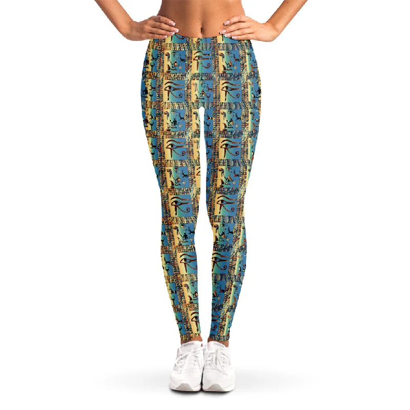 Egyptian Eye Of Horus Pattern Print Women's Leggings