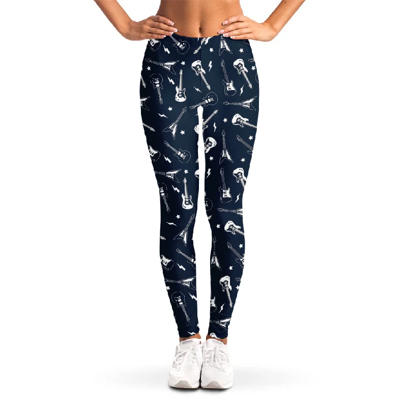 Electric Guitar Pattern Print Women's Leggings