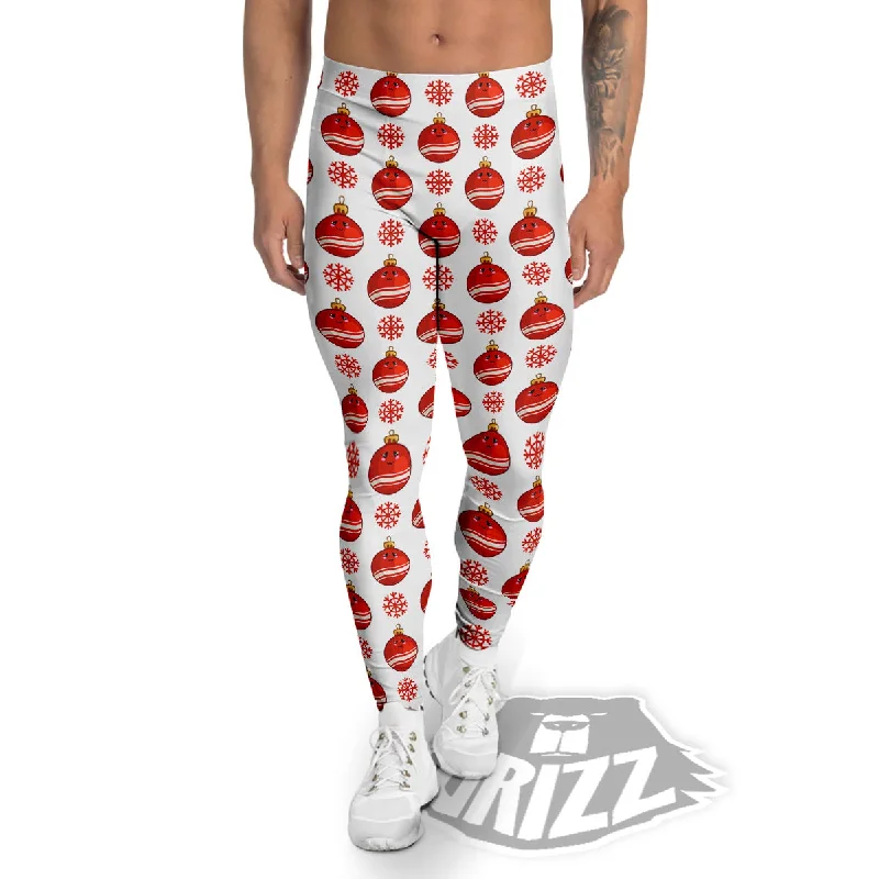 Closeout Sale Emoji Cute Christmas Print Pattern Men's Leggings