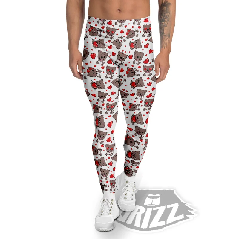 Warehouse Sale Emoji Cute Dog Print Pattern Men's Leggings
