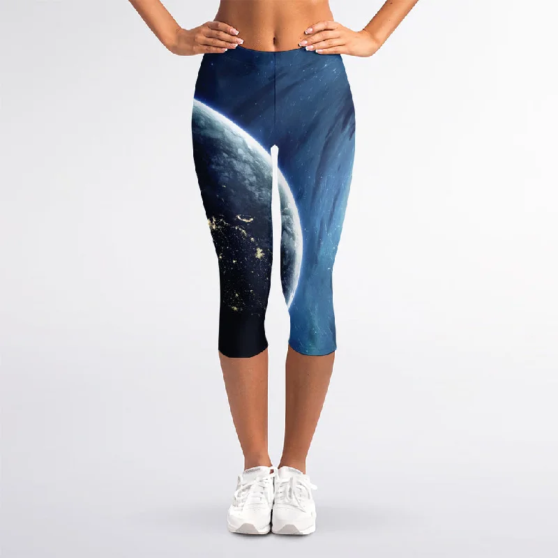 Endless Space Print Women's Capri Leggings