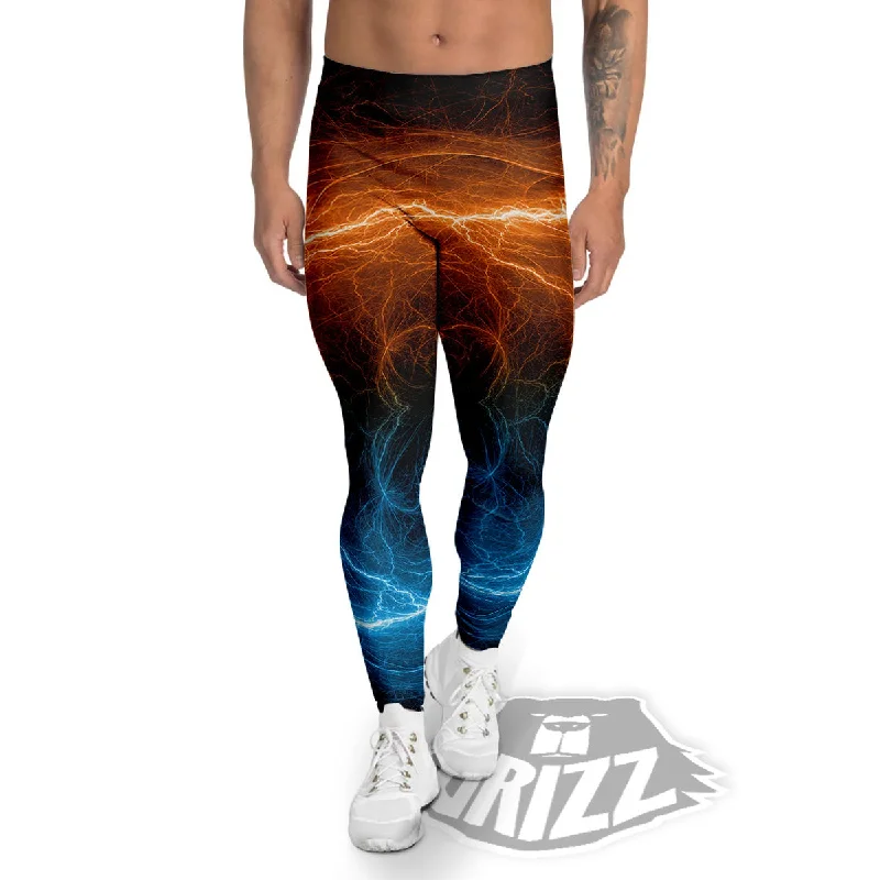 Friends and Family Sale Energy Ice And Fire Print Men's Leggings