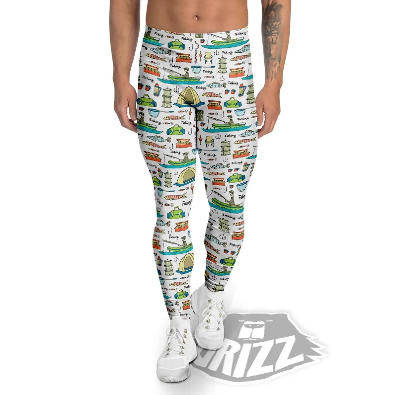 Online Exclusive Equipment Fishing Print Pattern Men's Leggings