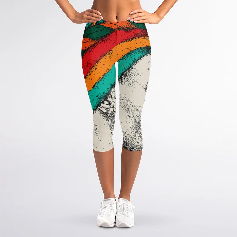 Ethnic African Girl Print Women's Capri Leggings