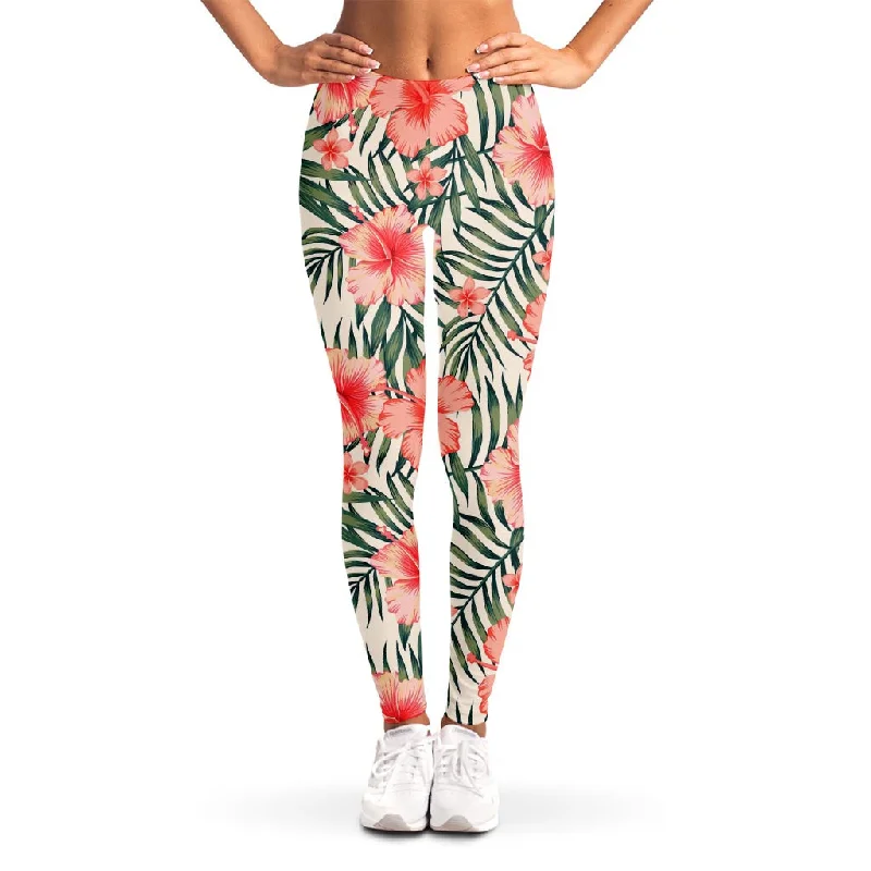 Super Bargain Exotic Tropical Hibiscus Pattern Print Women's Leggings