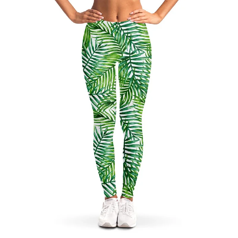 Special Price Exotic Tropical Leaf Pattern Print Women's Leggings