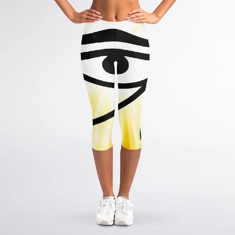 Eye Of Horus Symbol Print Women's Capri Leggings