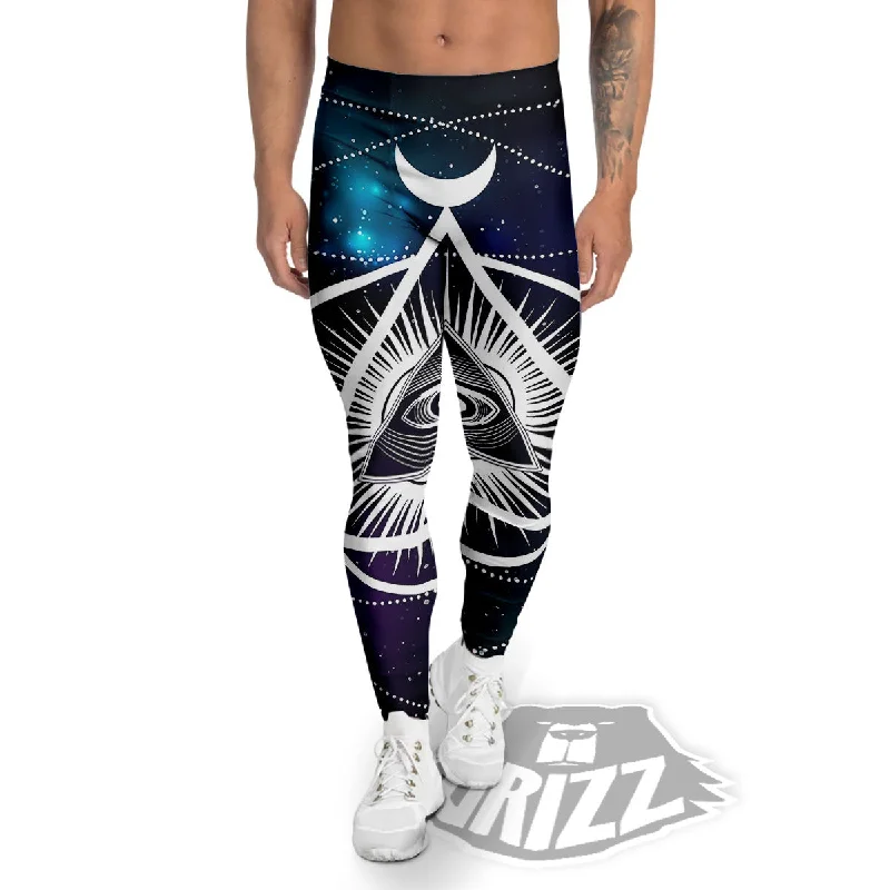 Unbeatable Prices Eye Of Providence Galaxy Print Men's Leggings