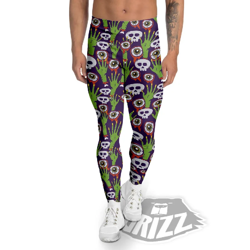 Take Advantage Eyeball Zombie Print Pattern Men's Leggings