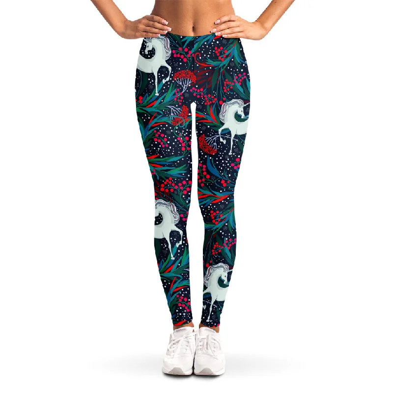 Quick Sale Fairy Floral Unicorn Pattern Print Women's Leggings