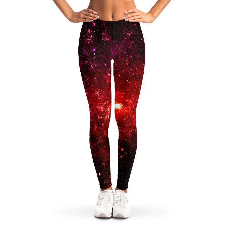 Price Cut Fiery Nebula Universe Galaxy Space Print Women's Leggings