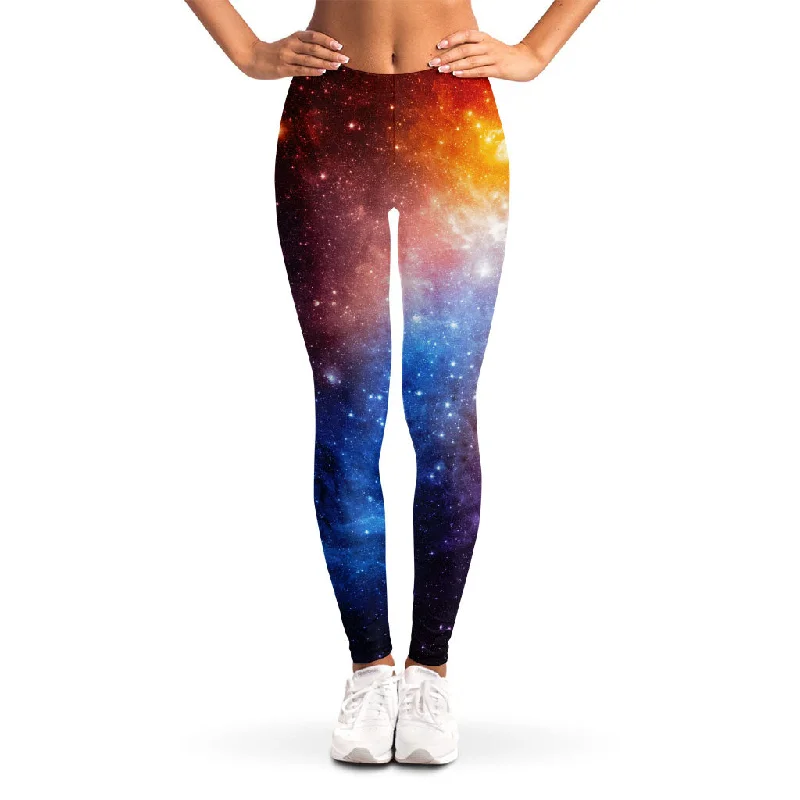 New Markdowns Fiery Universe Nebula Galaxy Space Print Women's Leggings