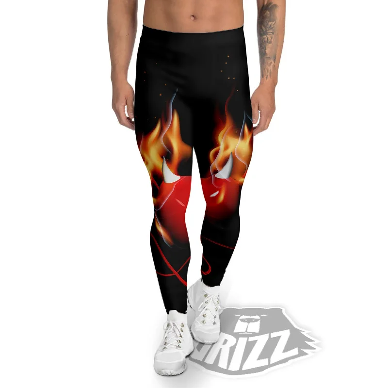 Markdowns Fire Wings Angel Heart Print Men's Leggings