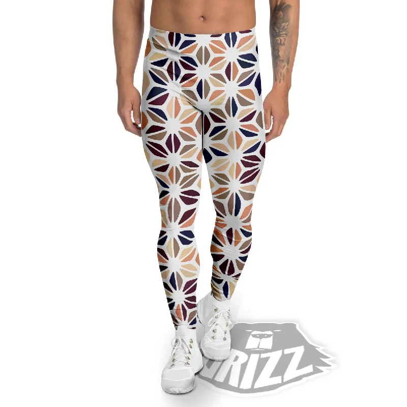 Exclusive Offers Floral Geometric Print Men's Leggings