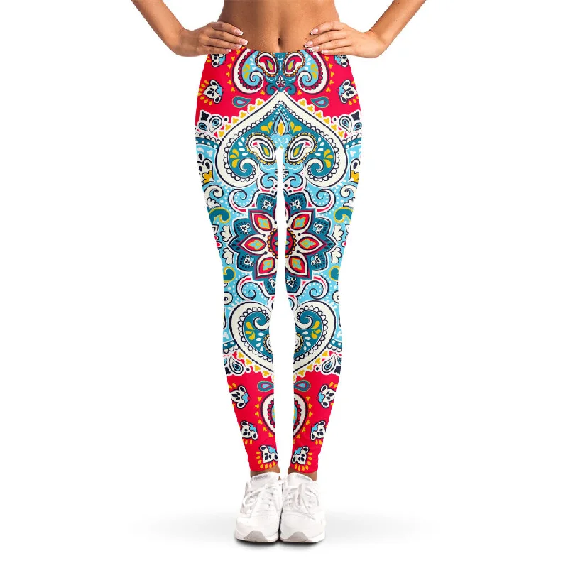 Midnight Madness Floral Paisley Mandala Print Women's Leggings