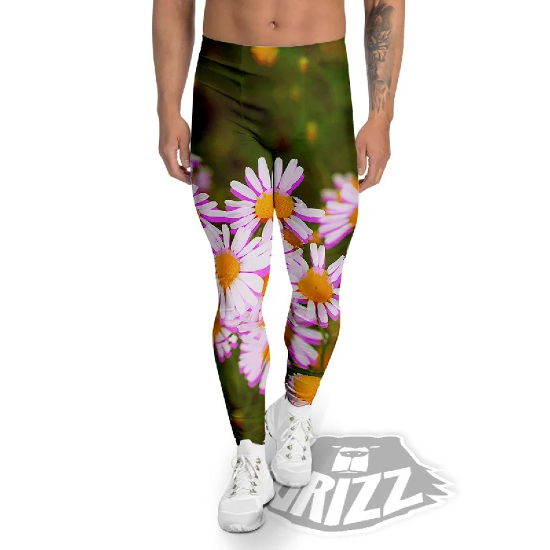 Epic Deals Flower Glitch Daisy Print Men's Leggings