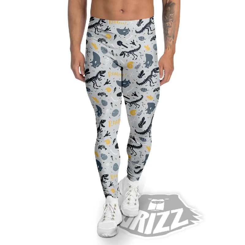 Deal Frenzy Fossil Dinosaur Print Pattern Men's Leggings