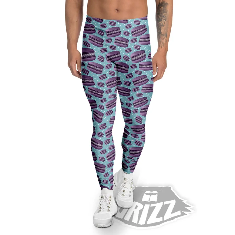Early Bird Discount French Macarons Print Pattern Men's Leggings