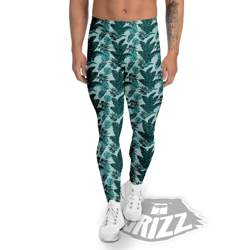 Best Seller Fresh Leaf Tropical Print Men's Leggings