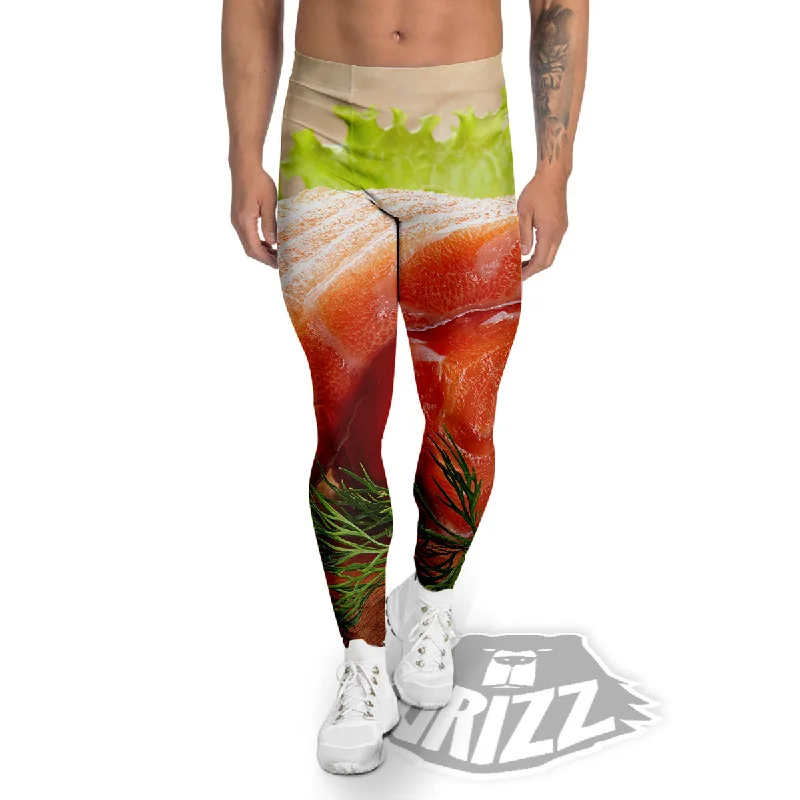 Unmissable Offer Fresh Salmon Print Men's Leggings