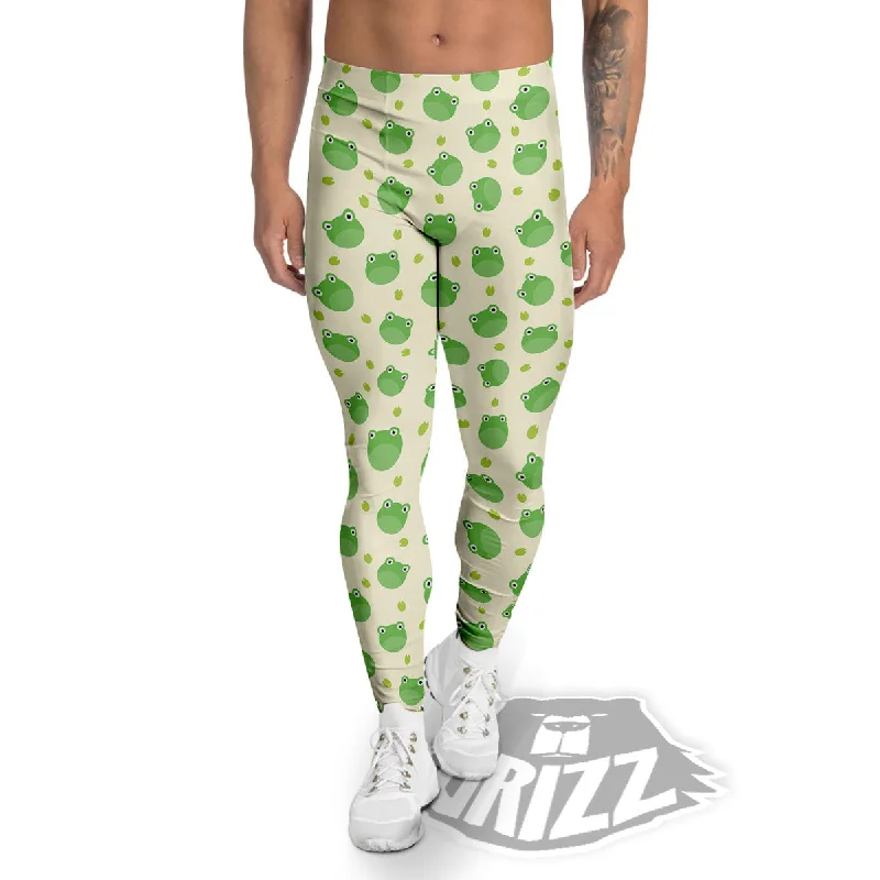 Time-Limited Offer Frog Faces Print Pattern Men's Leggings