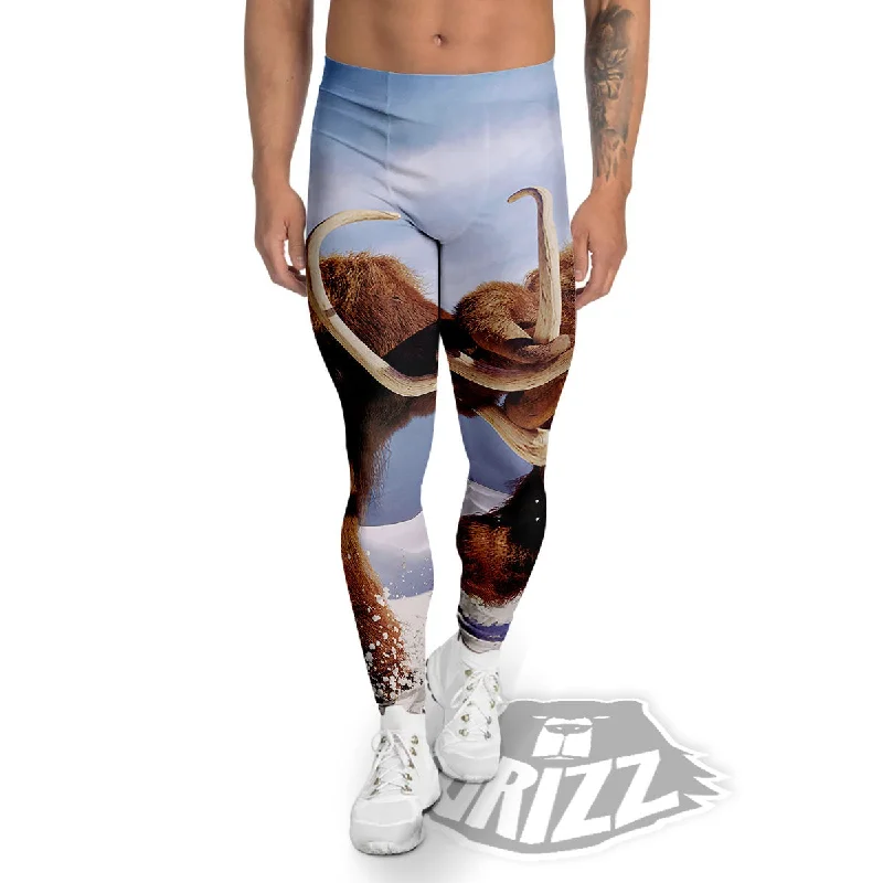 Stock Clearance Frozen Mammoth Print Men's Leggings
