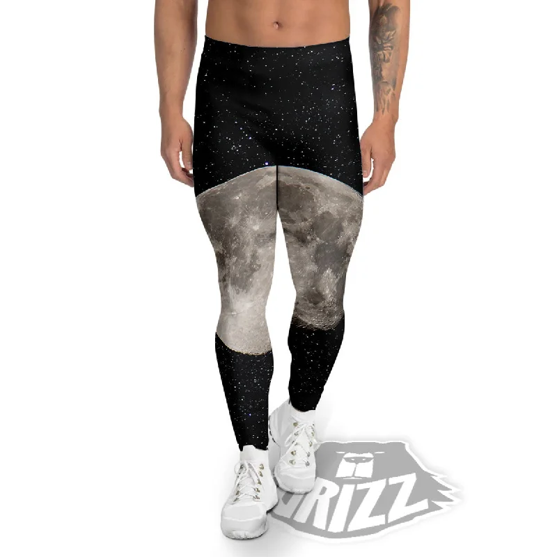 New Markdowns Full Moon Print Men's Leggings