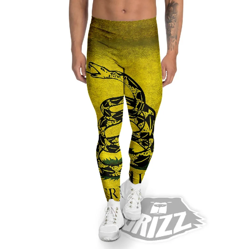 Great Deals Gadsden Flag Grunge Print Men's Leggings