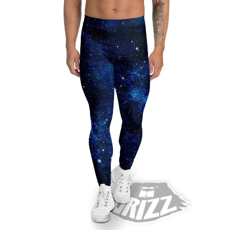 Buy Now Galaxy Space Dark Blue Print Men's Leggings