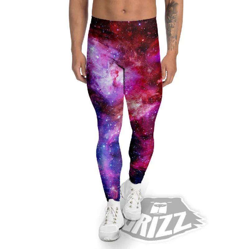 One-DAY Sale Galaxy Space Dark Purple Cosmos Print Men's Leggings