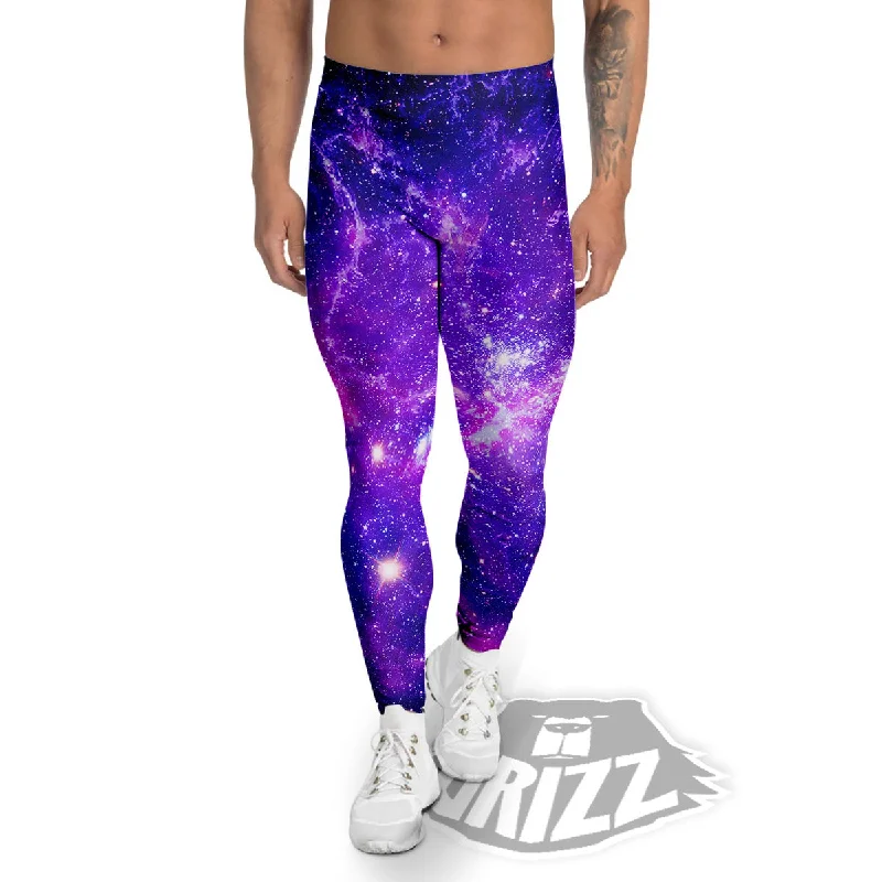 Lowest Prices Galaxy Space Dark Purple Universe Print Men's Leggings