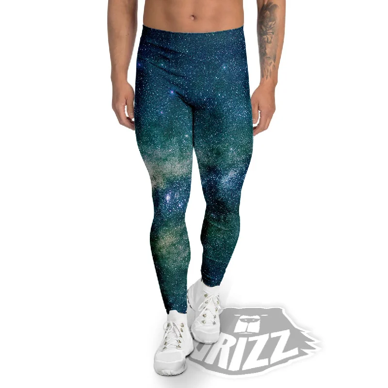 Great Bargains Galaxy Space Dark Teal Print Men's Leggings