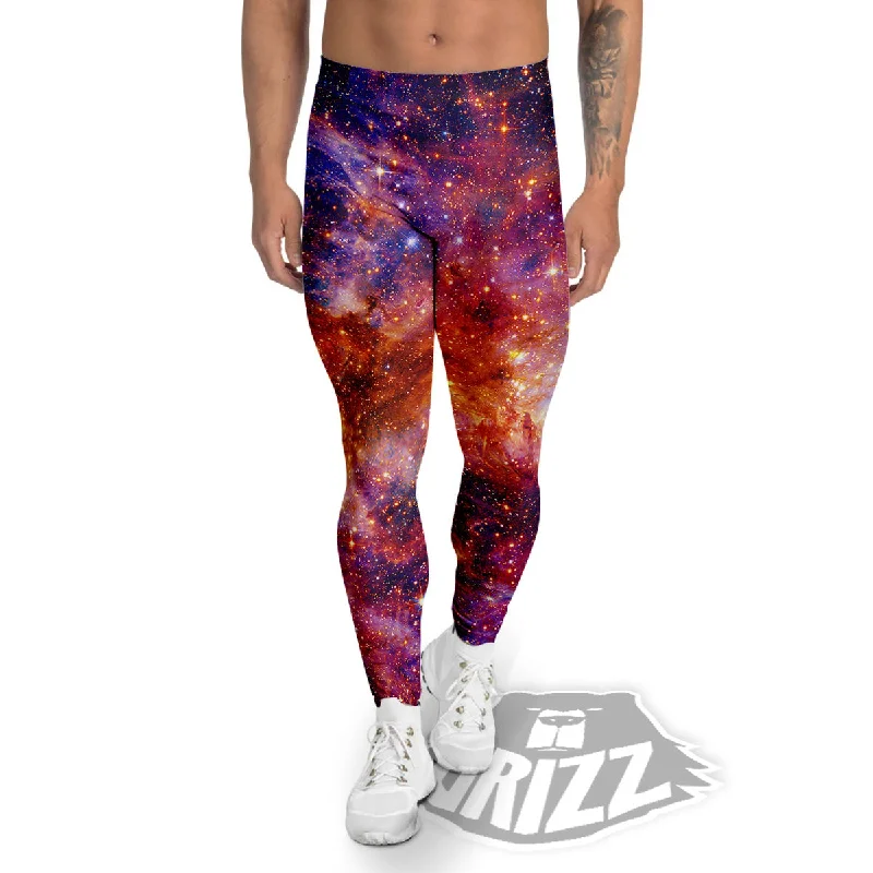 Don't Miss Galaxy Space Fiery Nebula Universe Print Men's Leggings