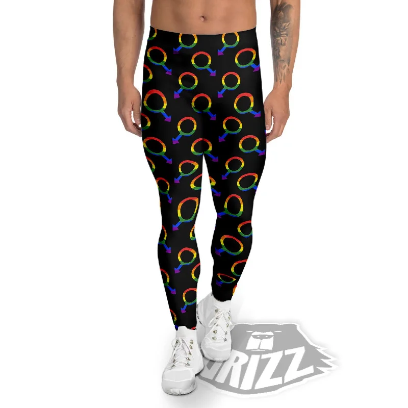 Take Advantage Gender Symbol Gay Pride Print Pattern Men's Leggings