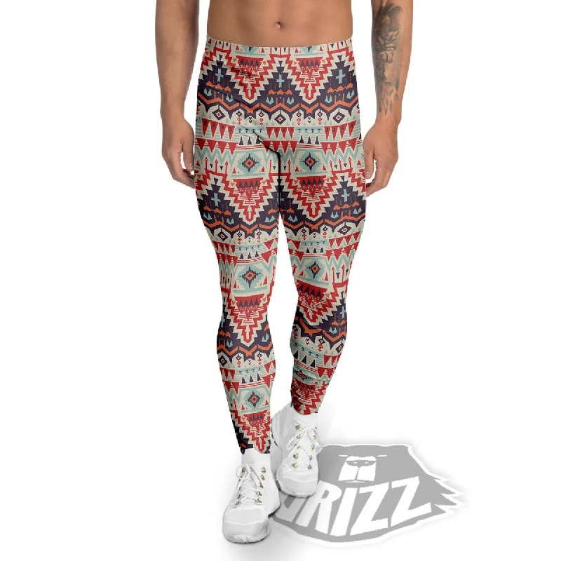 Sale Event Geometric Ethnic Aztec Print Pattern Men's Leggings