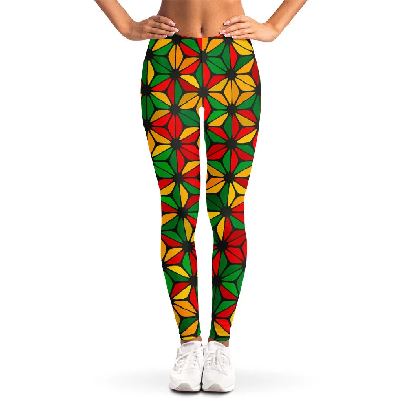 Final Clearance Geometric Reggae Pattern Print Women's Leggings
