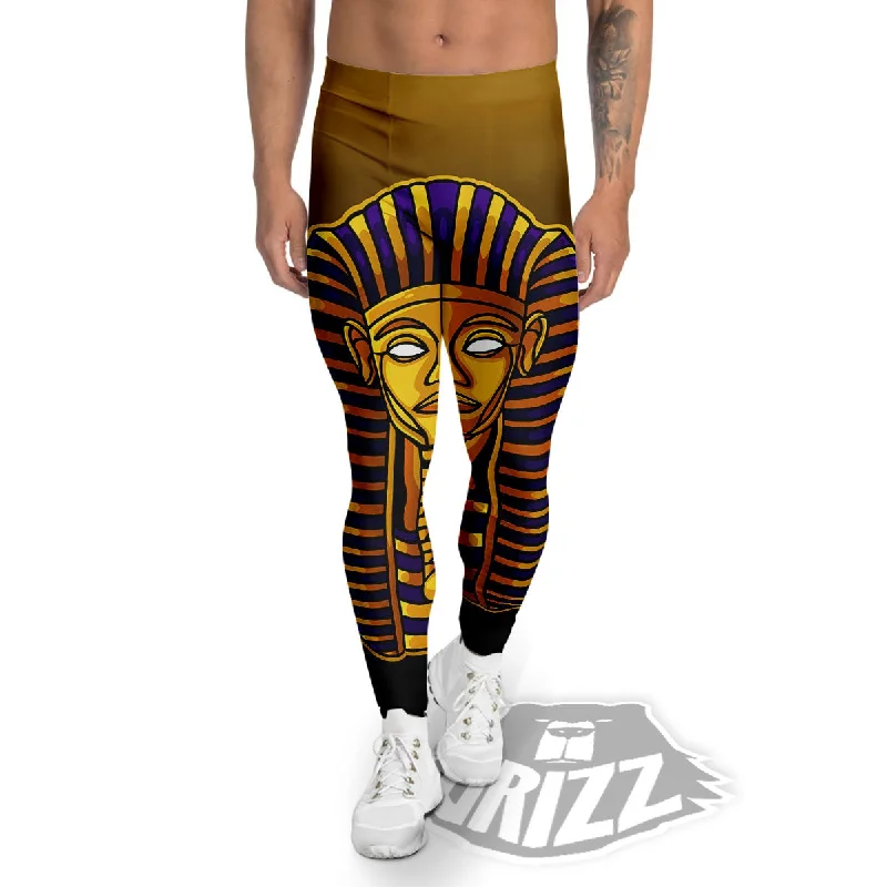 Instant Savings Golden Pharaoh Egyptian Print Men's Leggings