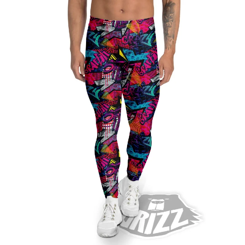 Exclusive Access Graffiti Grunge Print Pattern Men's Leggings