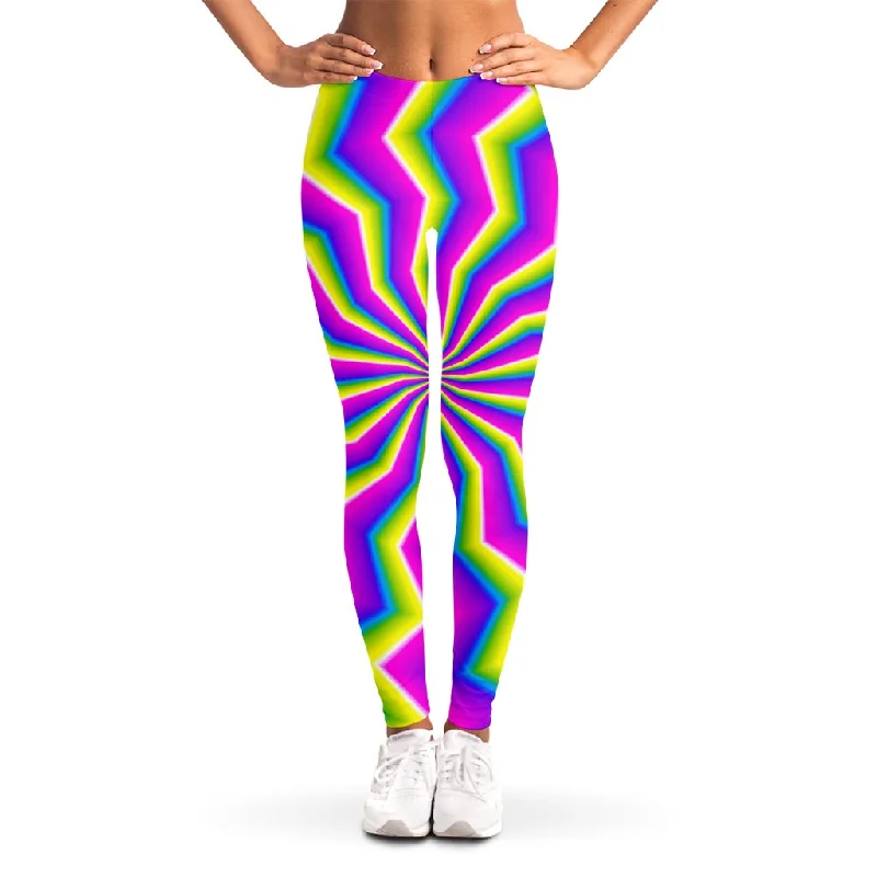 Final Sale Green Dizzy Moving Optical Illusion Women's Leggings