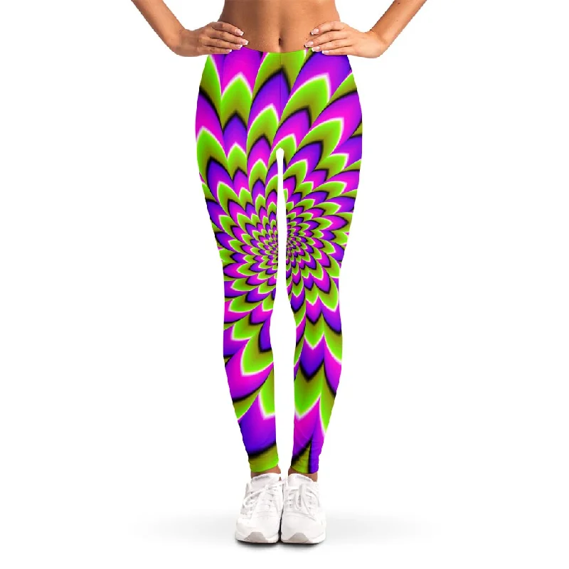 Extra Discounts Green Expansion Moving Optical Illusion Women's Leggings